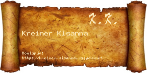 Kreiner Kisanna névjegykártya